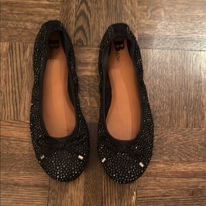 Browns Black rhinestone ballet Flats